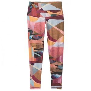 PrAna Kimble Wine Mix Abstract Print 7/8 High Rise Leggings